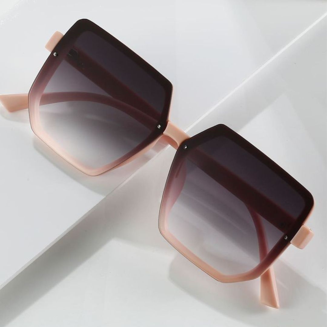 Blush Pink Oversized Glam Sunglasses